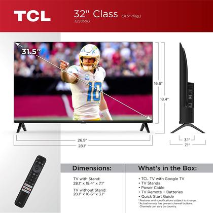 Imagem de Smart TV TCL 32S350G 32" 1080p com Google TV (2023) - Preta