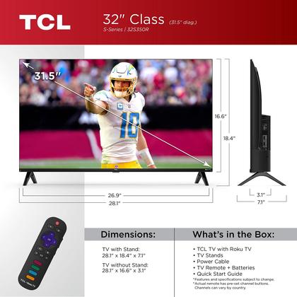 Imagem de Smart TV TCL 32S350R 32" 1080p LED com Roku TV (2023) - Preta