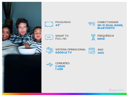 Smart TV TCL 43 polegadas 43S5K QLED TV S5K FHD HDR 10 Dolby Audio