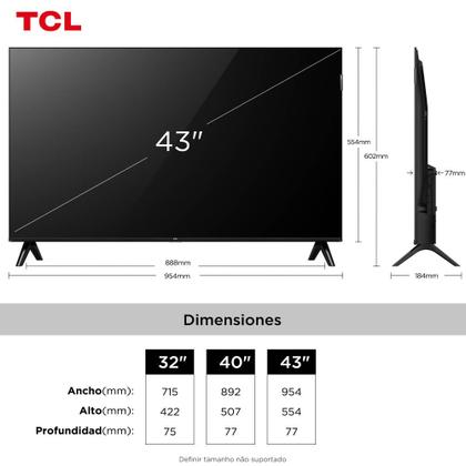 Imagem de Smart TV TCL 43 Polegadas Full HD QLED S5K WiFi Bluetooth Google TV 2 HDMI HDR10 Dolby Audio 43S5K