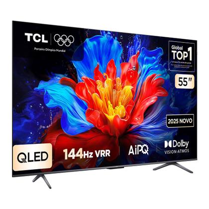 Imagem de Smart TV TCL 4K QLED 55" Polegadas com Google Assistente, Dolby Atmos e Design Sem Bordas - 55P8K