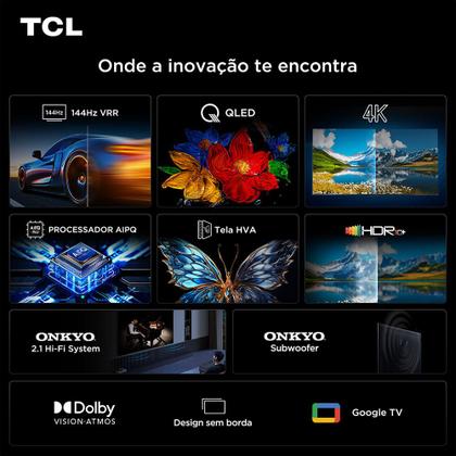 Imagem de Smart TV TCL 4K QLED 65" Polegadas com Google Assistente, Dolby Atmos e Design Sem Bordas - 65P8K