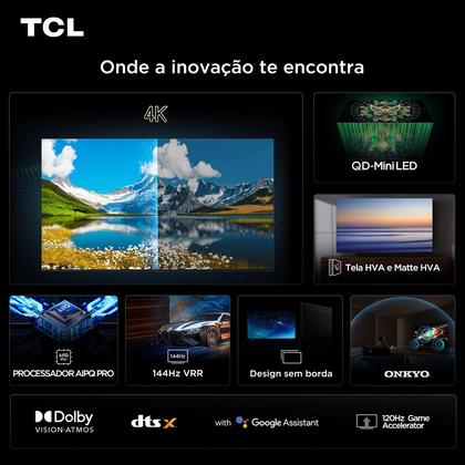 Smart TV TCL 55 Polegadas QLED Mini LED 4K C6K WiFi Bluetooth Google TV ...