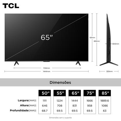 Imagem de Smart TV TCL 65 Polegadas QLED 4K P7K WiFi Bluetooth Google TV HDR10 Dolby Atmos Dolby Vision 65P7K