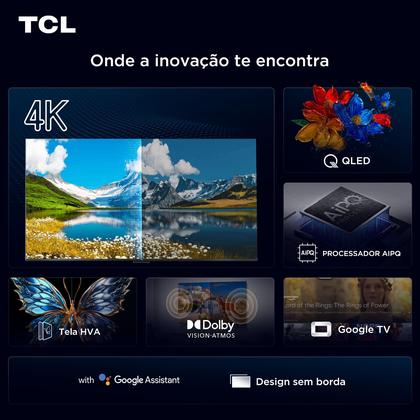 Imagem de Smart TV TCL 65 Polegadas QLED 4K P7K WiFi Bluetooth Google TV HDR10 Dolby Atmos Dolby Vision 65P7K