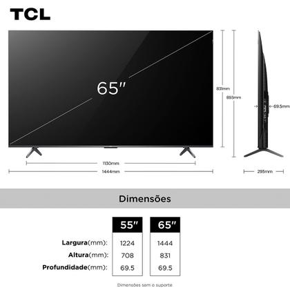 Imagem de Smart TV TCL 65 Polegadas QLED 4K P8K WiFi Bluetooth Google TV 144Hz HDR10+ Dolby Atmos Vision 65P8K