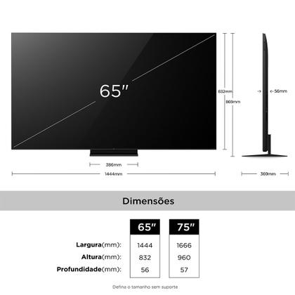 Imagem de Smart TV TCL 65 Polegadas SQD-Mini LED 4K C7L WiFi Bluetooth Google TV HDR10+ Ultra Slim 65C7L
