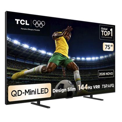 Imagem de Smart TV TCL 75 Polegadas QLED Mini LED 4K A400M WiFi Bluetooth Google TV HDR10+ 144 Hz VRR 75A400M