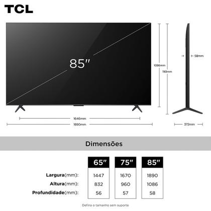 Imagem de Smart TV TCL 85 Polegadas SQD-Mini LED 4K Q7D Pro WiFi Bluetooth Google TV HDR10+ 144 Hz 85Q7DPRO