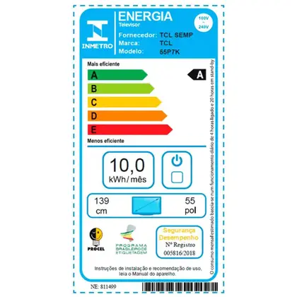Imagem de Smart TV TCL QLED 55 Polegadas 4K Comando de Voz 55P7K