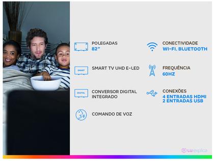 Imagem de Smart TV UHD E-LED 82” Philco PTV82K90AGIB