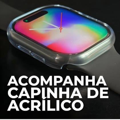 Imagem de Smart Watch 42mm W10 Mini Relogio Para Pulso Fino Faz Ligaçaoes Recebe Notificaçoes Coloca Foto