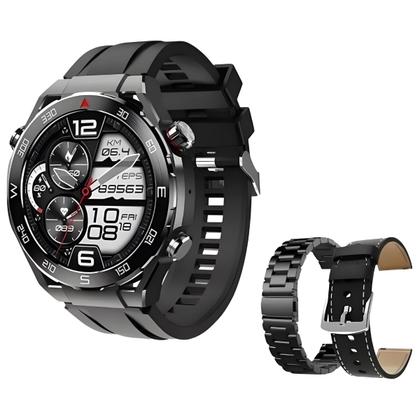 Imagem de Smart Watch Hw5 Max Troca Pulseira C/3 Pulseiras Bluetooth Gps Relógio Luxo Redondo Masculino Nf