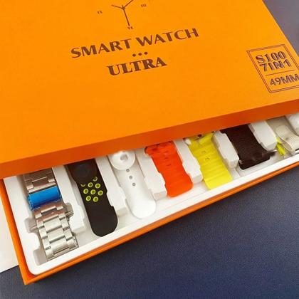 Imagem de SMART WATCH  S100, com 7 Pulseiras capa protetora e Tela HD 