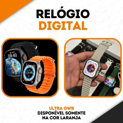 Imagem de Smart Watch T800 Ultra, série de relógios inteligentes, 49 mm, capa sensível ao toque, cinza, malha Laranja