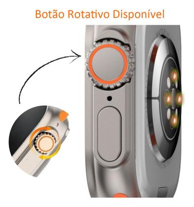 Imagem de Smart Watch T800 Ultra, série de relógios inteligentes, 49 mm, capa sensível ao toque, cinza, malha Laranja