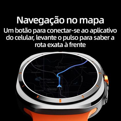 Imagem de Smart Watch Ultra Ma27 Laranja ChatGpt AI Serie 10 Tela 47mm Amoled Nfc Gps Masculino Feminino Original com Nota Fiscal