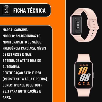 Imagem de Smartband Galaxy Fit3 Compativel Com Android Tela 1.6 Amoled Rosé Bluetooth v5.3 Bateria 208mAh