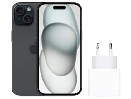 Smartphone Apple iPhone 15 128GB Preto - 5G + Carregador Apple USB-C 20W Original