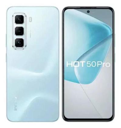 Imagem de Smartphone Celular Infinix Hot 50 Pro 4G, 256 GB, 8 GB RAM, Tela 6,78 FHD AMOLED 120Hz, Android 14, Câmera 50 MP, Bateria 5000 mAh, Dual SIM, AZUL