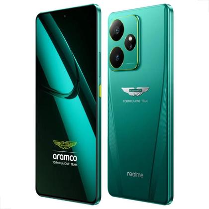 Imagem de Smartphone Celular Realme GT 7 Aston Martin, 512GB, 16GB RAM, Android 15, Tela 6,78 AMOLED 120Hz, Câmera 50MP, Bateria 7000mAh, Dual SIM, Cor Verde