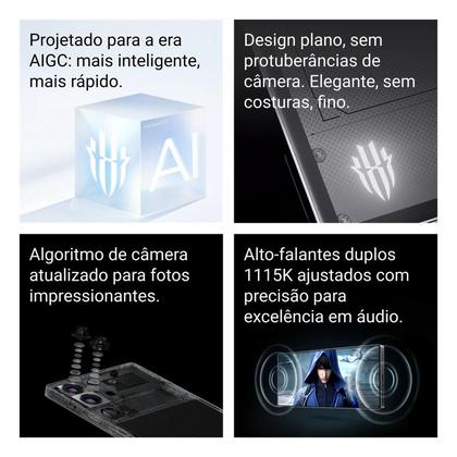 Imagem de Smartphone Celular REDMAGIC 10 Pro, 512GB, 16GB RAM, Tela 6,85 AMOLED 144Hz, Câmera 50MP, Bateria 7050mAh, Android 15, Dual SIM