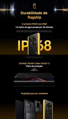 Imagem de Smartphone Celular Xiaomi POCO X7 5G 512GB 12GB NFC tela Amoled 120 Hz Câmera tripla 4K 50MP Desempenho Performance Design Premium IP68 Dual SIM Chip