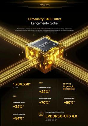 Imagem de Smartphone Celular Xiaomi POCO X7 PRO 5G 256GB 8GB Lançamento NFC tela Amoled 120 Hz Câmera tripla 4K Premium Top de Linha proteção IP68 Bateria 6000