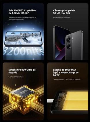 Imagem de Smartphone Celular Xiaomi POCO X7 PRO 5G 512GB 12GB Lançamento NFC tela Amoled 120 Hz Câmera tripla 4K Premium Top proteção IP68 Bateria 6000mhA 90W