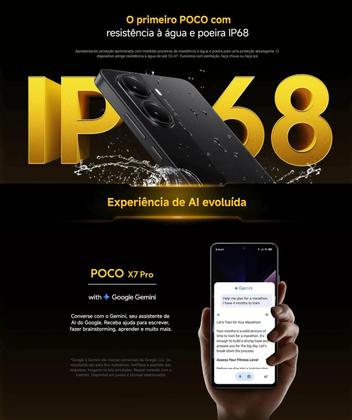 Imagem de Smartphone Celular Xiaomi POCO X7 PRO 5G 512GB 12GB Lançamento NFC tela Amoled 120 Hz Câmera tripla 4K Premium Top proteção IP68 Bateria 6000mhA 90W