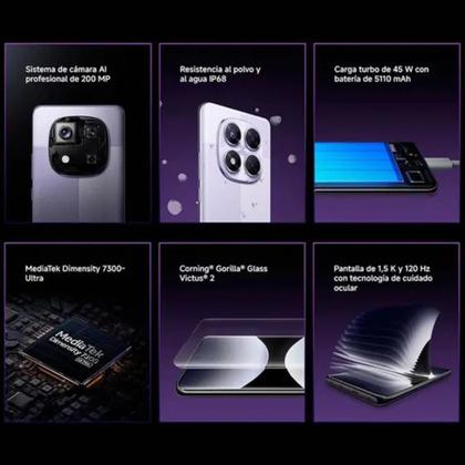 Imagem de Smartphone Celular Xiaomi Redmi Note 14 PRO 5G 256GB 8GB Câmera 200MP Tela AMOLED 120Hz Turbo 45W