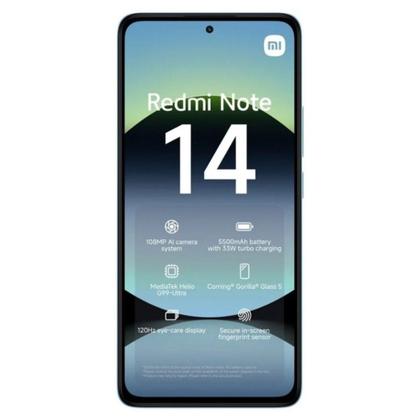 Imagem de Smartphone CelularXiaomiRedmi Note 14 4G Global 256GB 8GB RAM Dual SIM Tela 6.67 - Azul - Note14