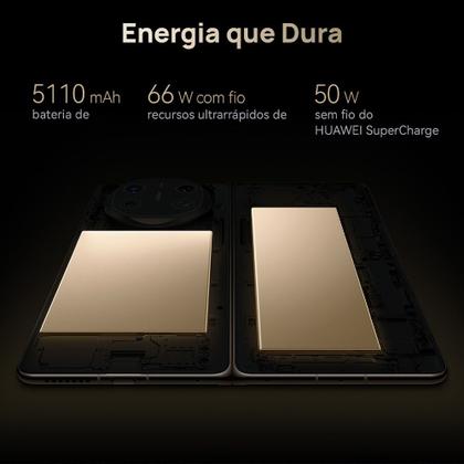 Imagem de Smartphone Huawei Mate X6 4G Preto, 512GB, 12GB RAM e Câmera Quádrupla de 50MP + 40MP + 48MP + 1,5 MP