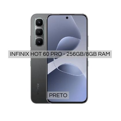 Imagem de Smartphone Infinix Hot 60 Pro Preto Dual Sim lte 6.78 256GB 16GB NFC FREE FIRE