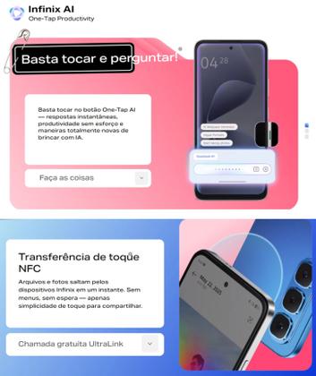 Imagem de Smartphone INFINIX Hot 60i NFC Lançamento 2026 50MP AI tela 6.7 120Hz Ultra Slim Original Garantia de 1 Ano Oficial