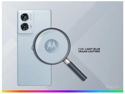 Imagem de Smartphone Motorola Edge 50 Fusion 256GB Light Blue Vegan Leather 5G 8GB RAM 6,7" Câmera Sony Dupla Selfie 32MP Dual Chip