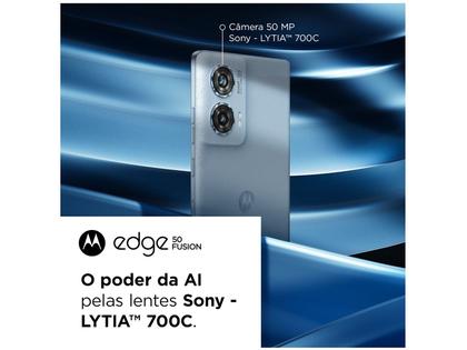 Imagem de Smartphone Motorola Edge 50 Fusion 256GB Light Blue Vegan Leather 5G 8GB RAM 6,7" Câmera Sony Dupla Selfie 32MP Dual Chip