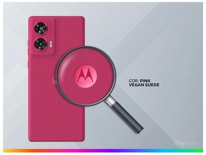 Imagem de Smartphone Motorola Edge 50 Fusion 256GB Pink Vegan Suede 5G 16GB RAM 6,7" Câmera Sony Dupla Selfie 32MP Dual Chip