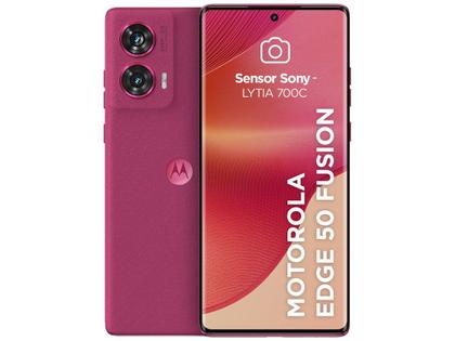 Imagem de Smartphone Motorola Edge 50 Fusion 256GB Pink Vegan Suede 5G 16GB RAM 6,7" Câmera Sony Dupla Selfie 32MP Dual Chip