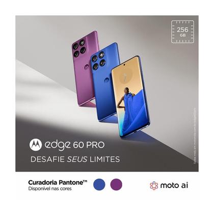 Imagem de Smartphone Motorola Edge 60 PRO 5G, 256GB, 12GB RAM, 12GB Ram Boost, Tela QuadCurve, moto AI, 50MP Sony Camera ultrarresistencia militar IP68 e IP69