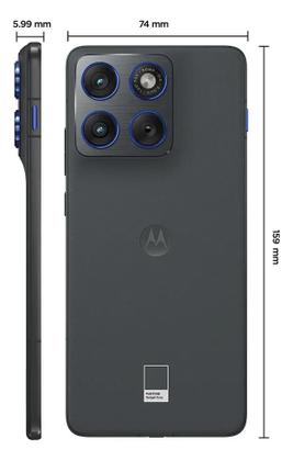 Imagem de Smartphone Motorola Edge 70 5g - 256gb 24gb (8gb Ram + 16gb Ram Boost), Ultrafino, 3 Cameras 50mp, Tela 1.5k Extreme Amoled 120hz - Preto