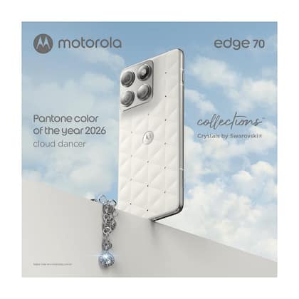Imagem de Smartphone Motorola Edge 70 5G Crystals by Swarovski 512GB, 12GB RAM, Ultrafino, 3 cameras 50MP e tela extreme Amoled 120hz
