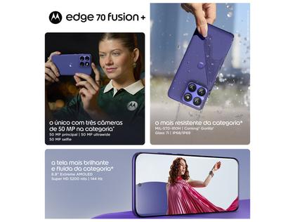 Imagem de Smartphone Motorola Edge 70 Fusion+ 512GB 5G 12GB RAM+12GB RAM Boost Roxo 6,8" Câm. Tripla Selfie 50MP