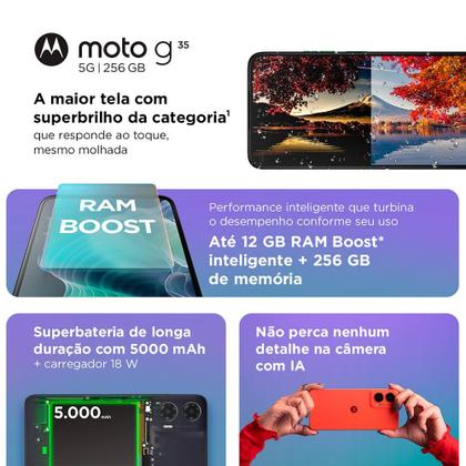 Imagem de Smartphone Motorola G35 Câmera 50 MP 8 MP 256 GB 5G XT2433
