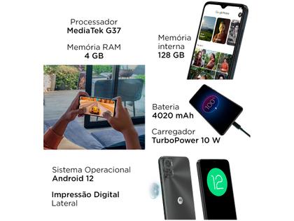 Imagem de Smartphone Motorola Moto E22 128GB Grafite 4G 4GB RAM 6,5" Câm. Dupla + Selfie 5MP Dual Chip