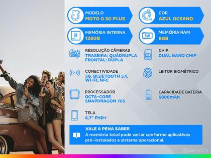 Imagem de Smartphone Motorola Moto G 5G Plus 128GB