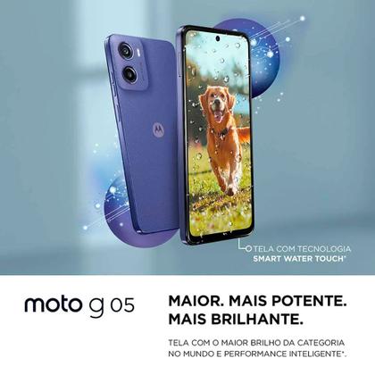 Smartphone Motorola Moto G05 128GB 12GB (4GB RAM + 8GB Ram Boost) Camera 50MP AI Bateria 5200 mAh Tela 6.7 Imagem de Smartphone Motorola Moto G05 128GB 12GB (4GB RAM + 8GB Ram Boost) Camera 50MP AI Bateria 5200 mAh Tela 6.7