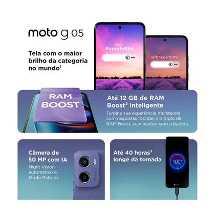Imagem de Smartphone Motorola Moto G05 4G 128GB 4GB Bateria 5.200 mAh
