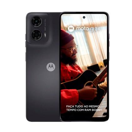 Imagem de Smartphone Motorola Moto G24 128GB Dual Chip 4G Tela 6,6 Dual Câmera 50MP+2MP Grafite