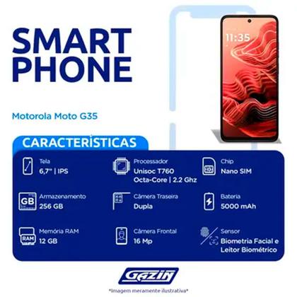 Imagem de Smartphone Motorola Moto G35 5G 6,7 Octa Core 256GB 12GB Câmera Dupla Quadriband